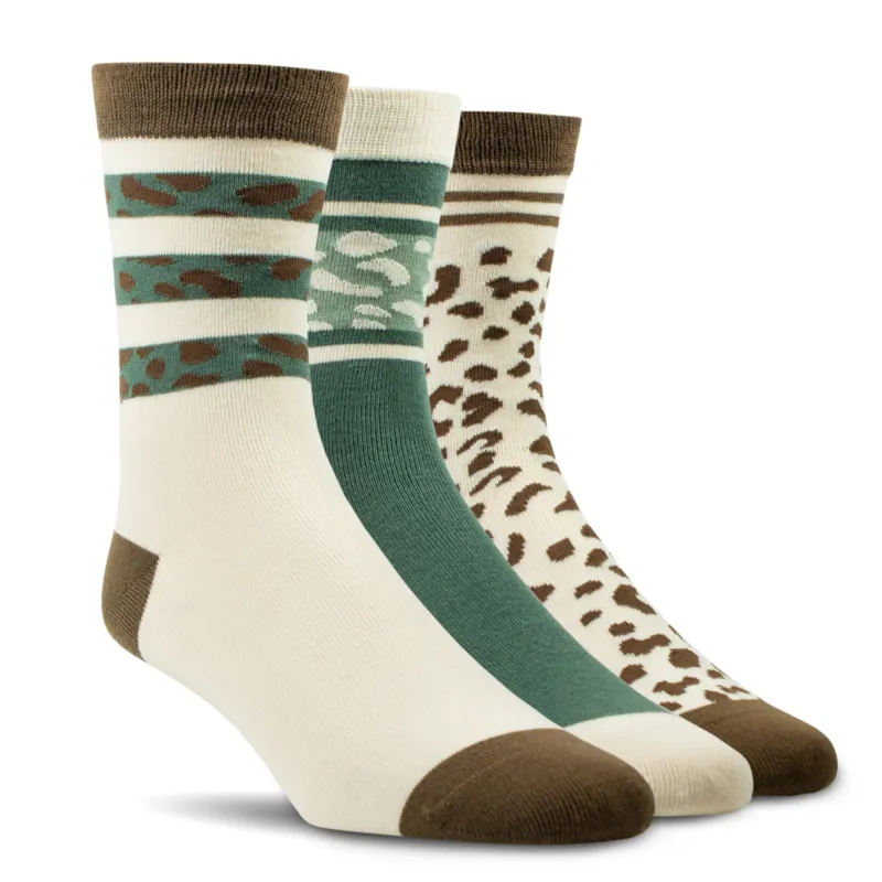 Ariat Women's Charm Crew Socks - Leopard Camo