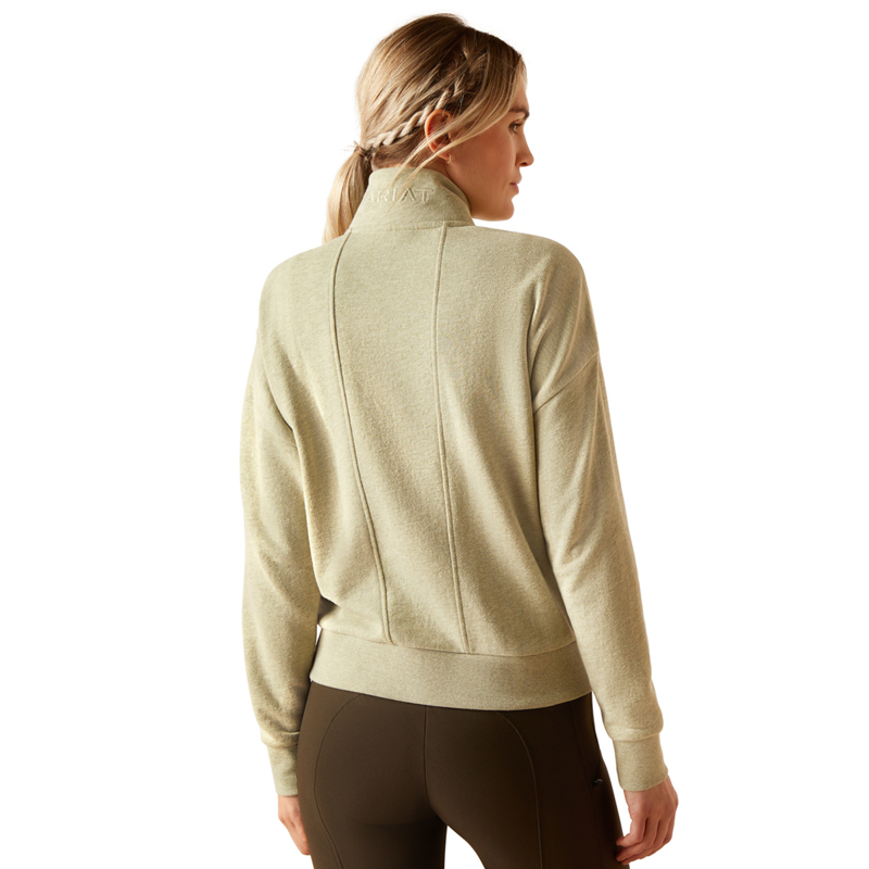 Ariat Women's Friday Cotton 1/2 Zip Sweatshirt - Heather Laurel Green-1