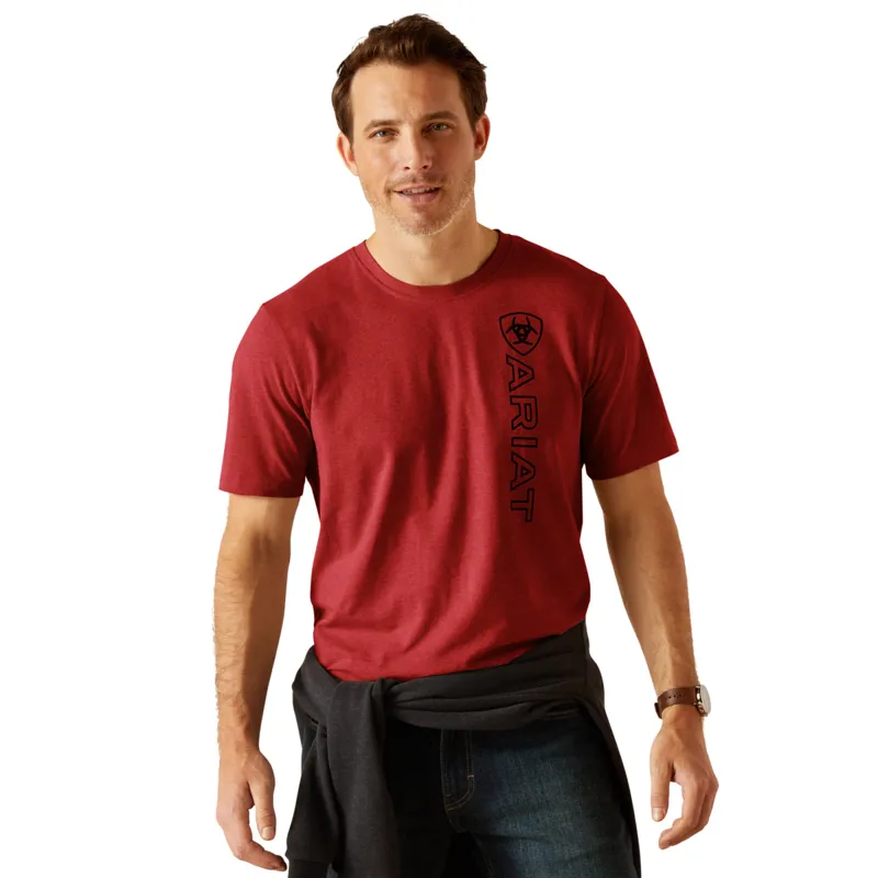 Ariat Men's Vertical Logo T-Shirt - Sun-Dried Tomato