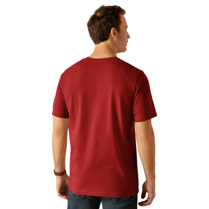 Ariat Men's Vertical Logo T-Shirt - Sun-Dried Tomato-1