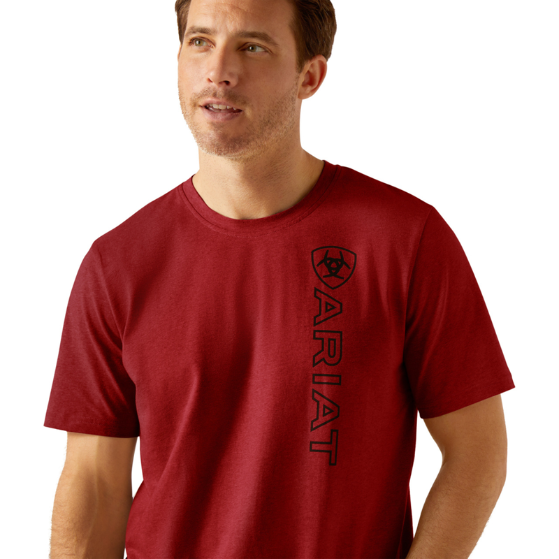 Ariat Men's Vertical Logo T-Shirt - Sun-Dried Tomato-2