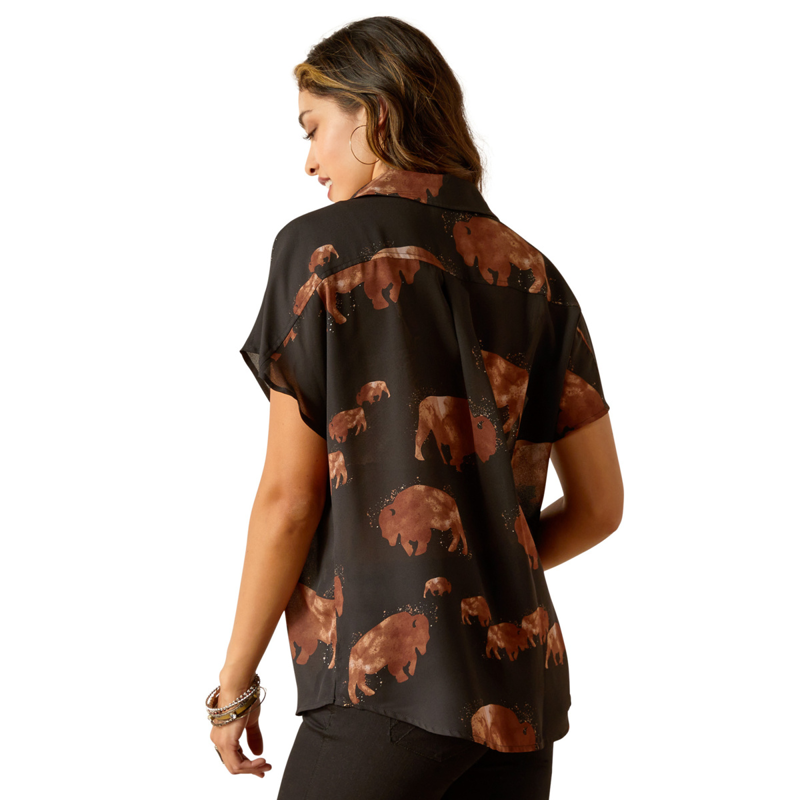 Ariat Women's Badland Surplus Shirt - Buffalo Print-1