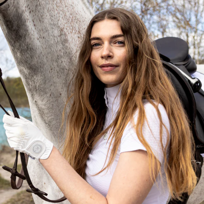 Kingsland KLHuda Riding Gloves - White-2