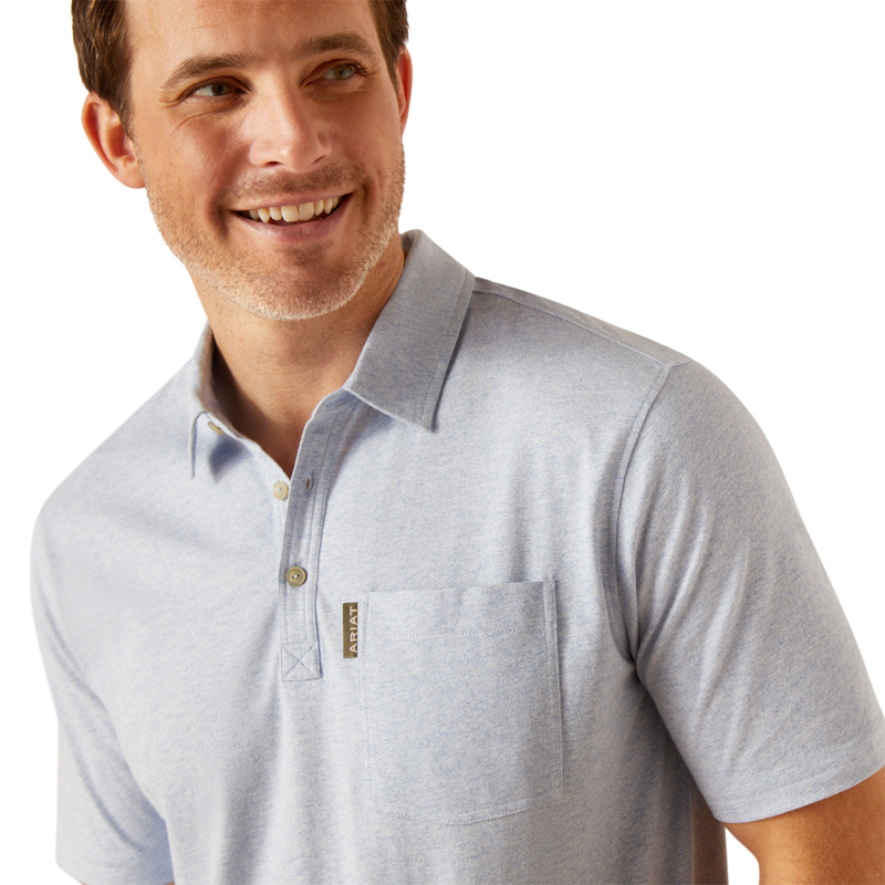 Ariat Men's Chorley Polo Shirt - Chambray Blue-2