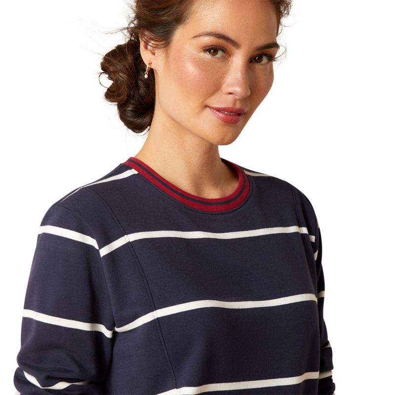 Ariat Women's Tedstock Sweatshirt - Navy/White-2