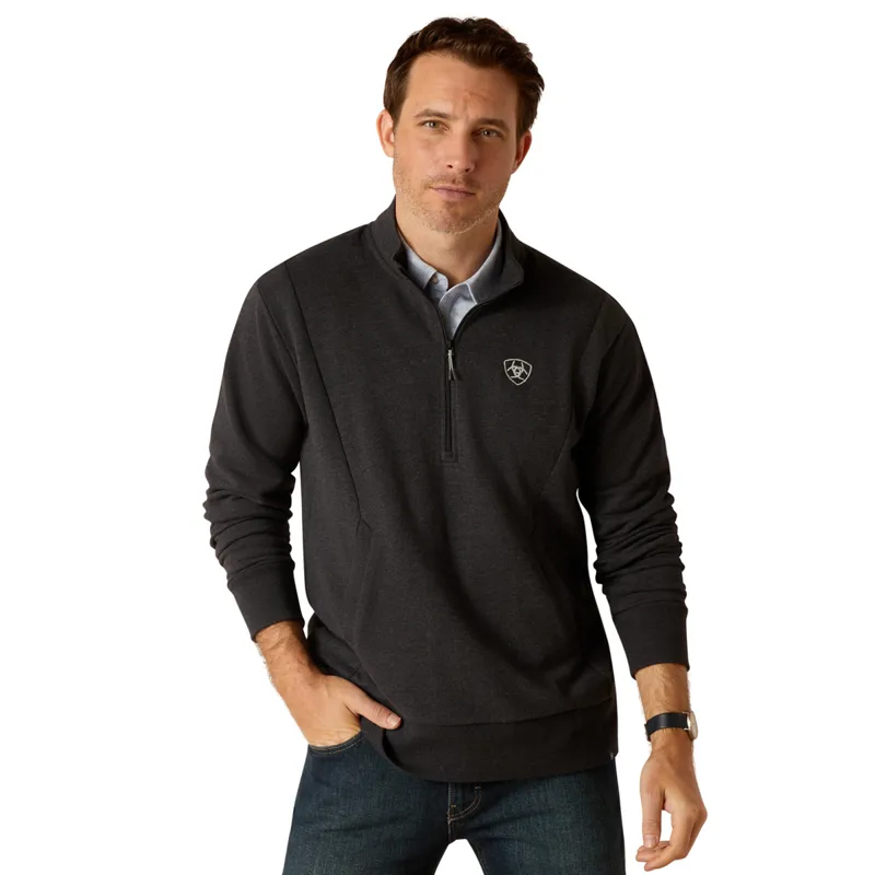 Ariat Men's Friday Cotton 1/2 Zip Sweatshirt - Heather Charcoal