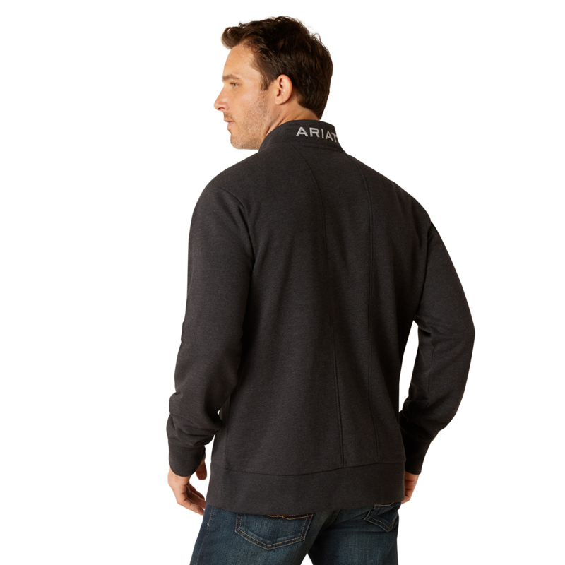 Ariat Men's Friday Cotton 1/2 Zip Sweatshirt - Heather Charcoal-1