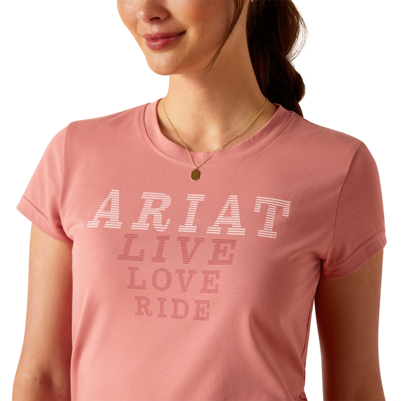 Ariat Women's Live Love Ride T-Shirt - Dusty Rose-2