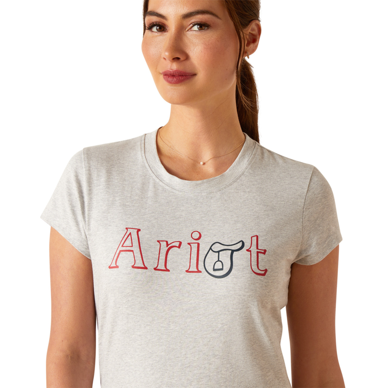 Ariat Women's Saddle T-Shirt - Heather Grey-2