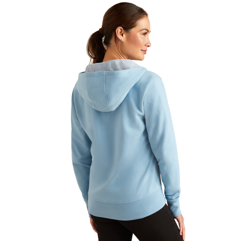 Ariat Women's Team Logo Full Zip Hoodie - Glacier Lake-1