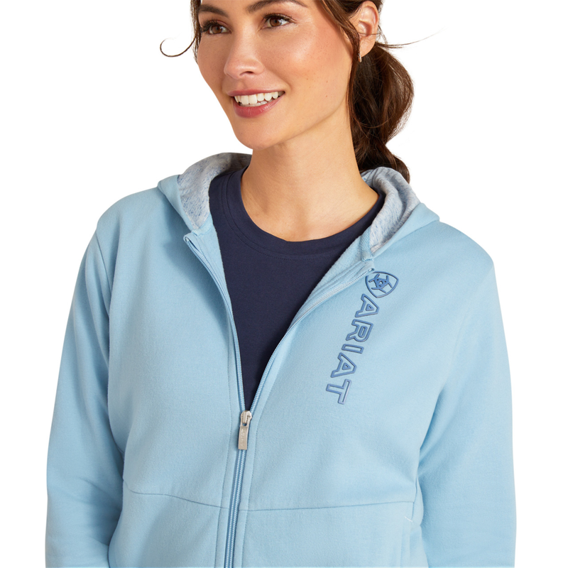 Ariat Women's Team Logo Full Zip Hoodie - Glacier Lake-2