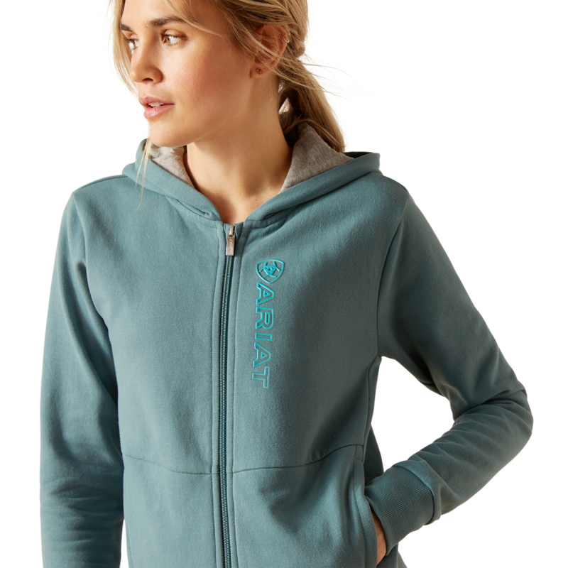 Ariat Women's Team Logo Hoodie - North Atlantic-2