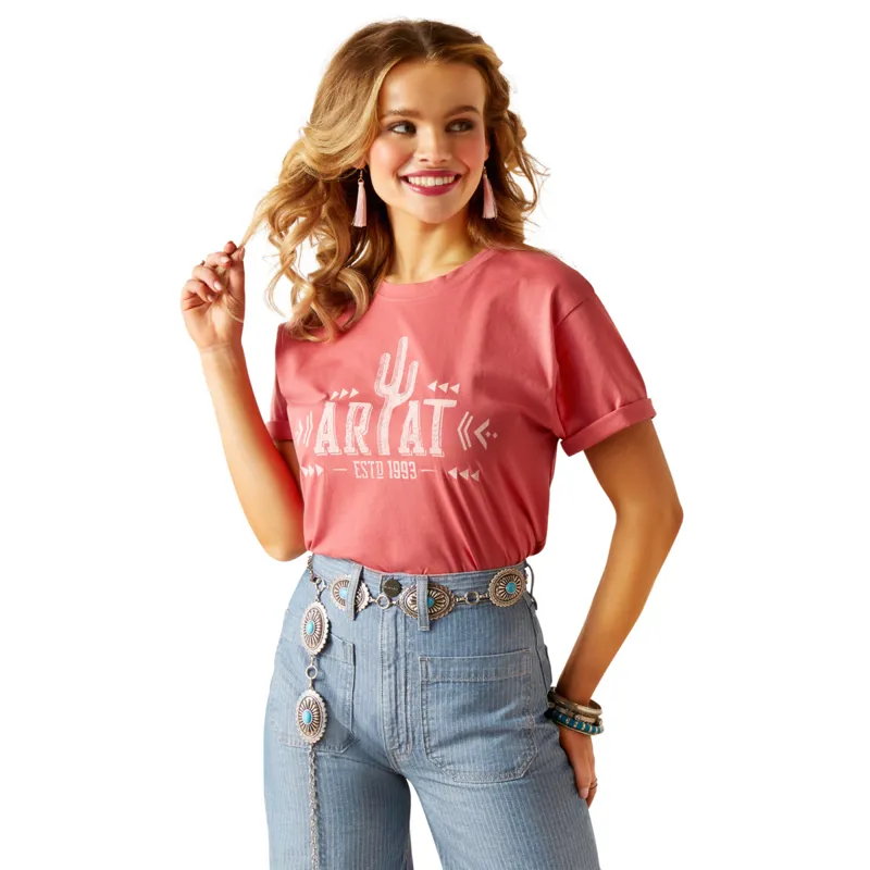 Ariat Women's Cactus Logo T-Shirt - Slate Rose