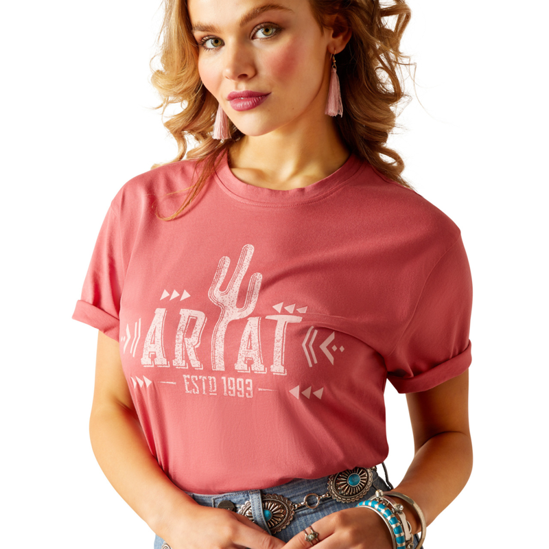 Ariat Women's Cactus Logo T-Shirt - Slate Rose-2