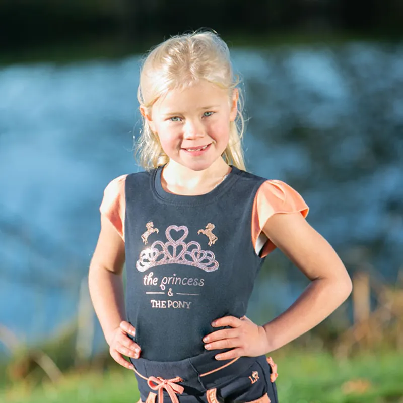 The Princess And The Pony T-Shirt By Little Rider - Navy/Peach