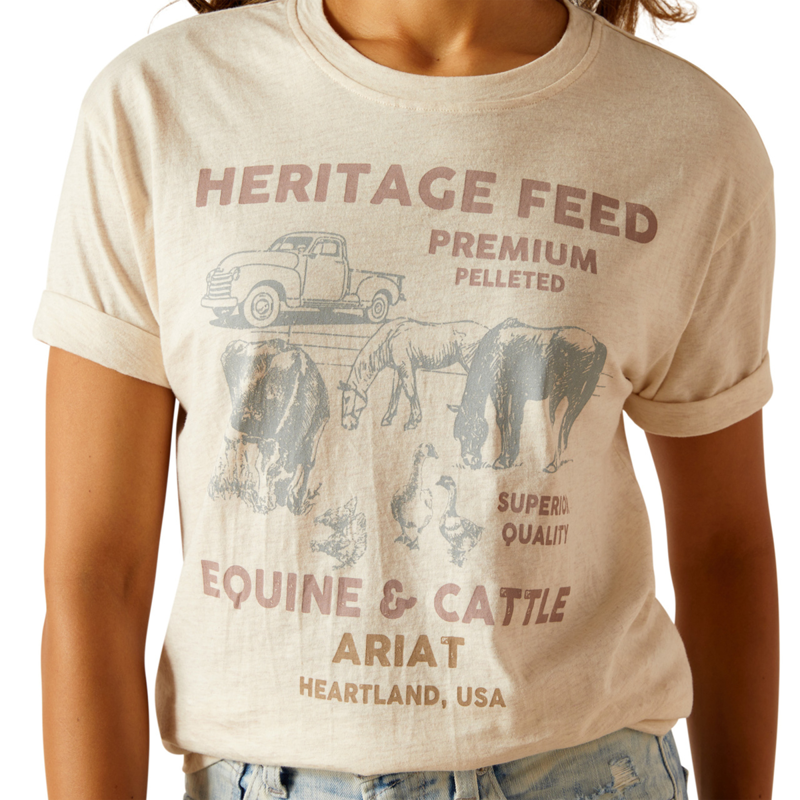 Ariat Women's Feed T-Shirt - Oatmeal Heather-2