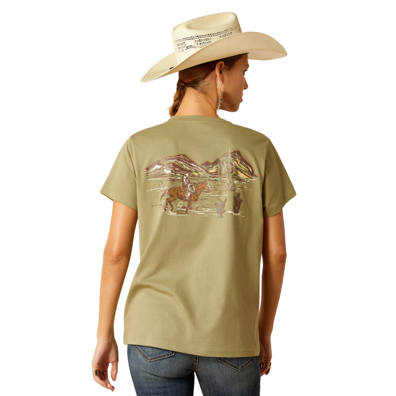 Ariat Women's Desert Scene T-Shirt - Oil Green-1