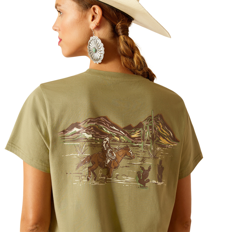 Ariat Women's Desert Scene T-Shirt - Oil Green-3