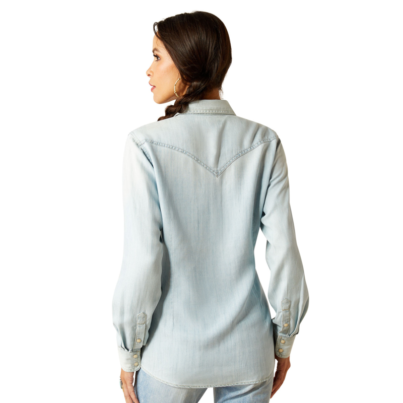 Ariat Women's Blues Shirt - Bleached Chambray-1