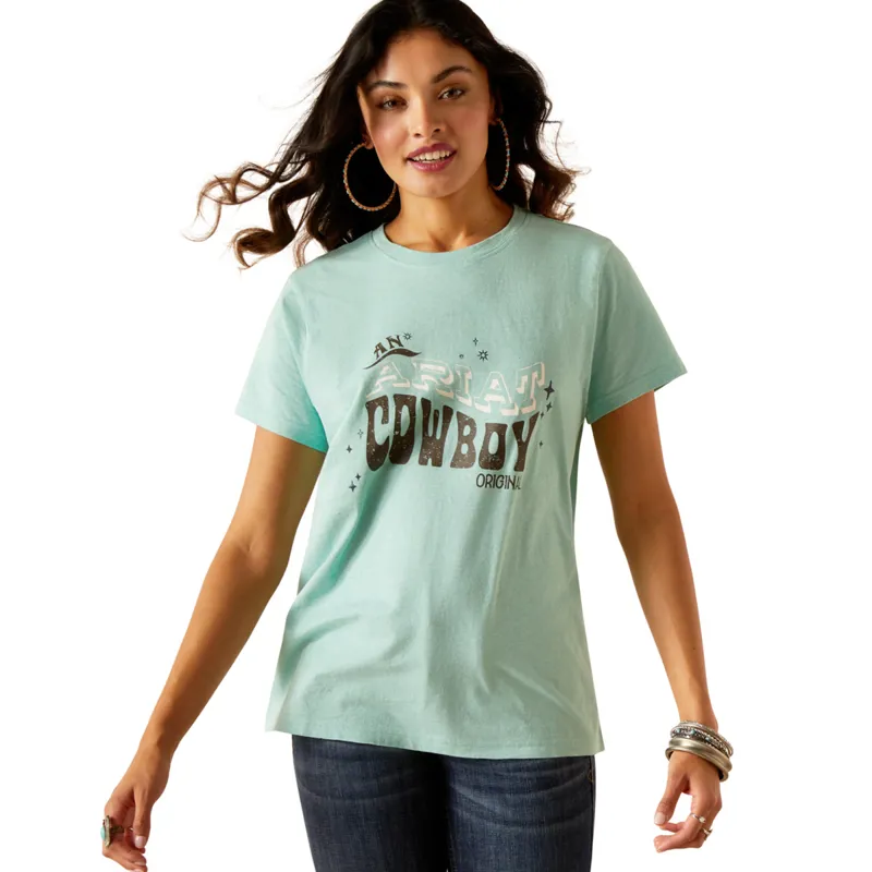 Ariat Women's Cowboy T-Shirt - Aqua Heather