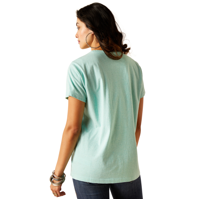 Ariat Women's Cowboy T-Shirt - Aqua Heather-1