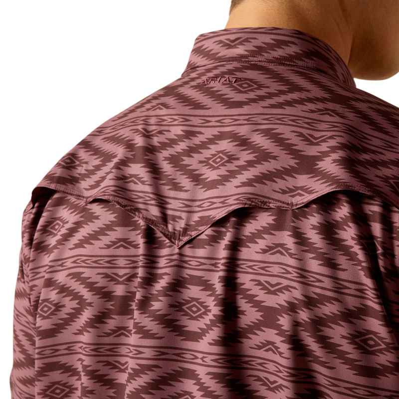 Ariat Men's VentTEK Western Fitted Shirt - Dark Redwood-3