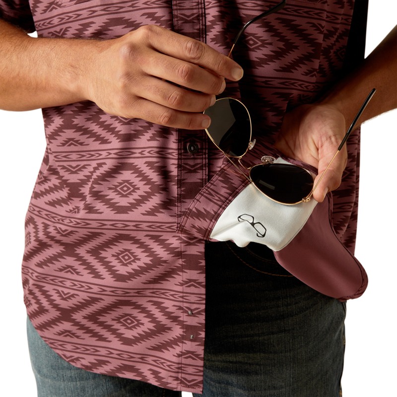 Ariat Men's VentTEK Western Fitted Shirt - Dark Redwood-4