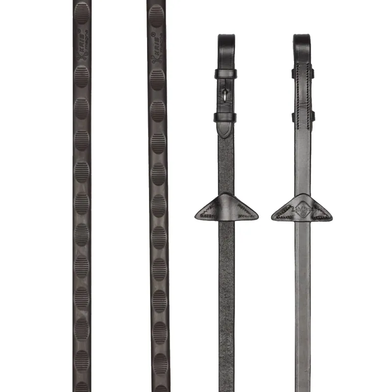 LeMieux Magna Grip Rubber Reins - Brown/Silver