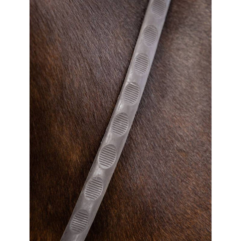 LeMieux Magna Grip Rubber Reins - Brown/Silver-1