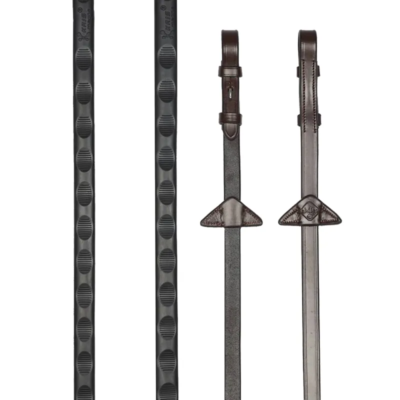 LeMieux Magna Grip Rubber Reins - Havana/Silver