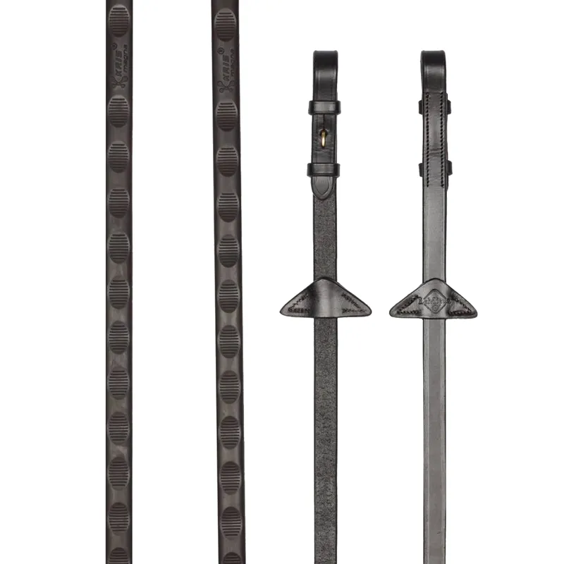 LeMieux Magna Grip Rubber Reins - Brown/Brass