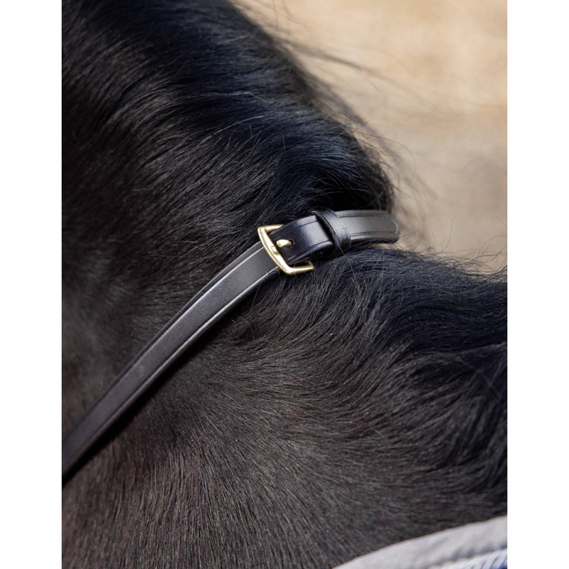 LeMieux Magna Grip Rubber Reins - Brown/Brass-2