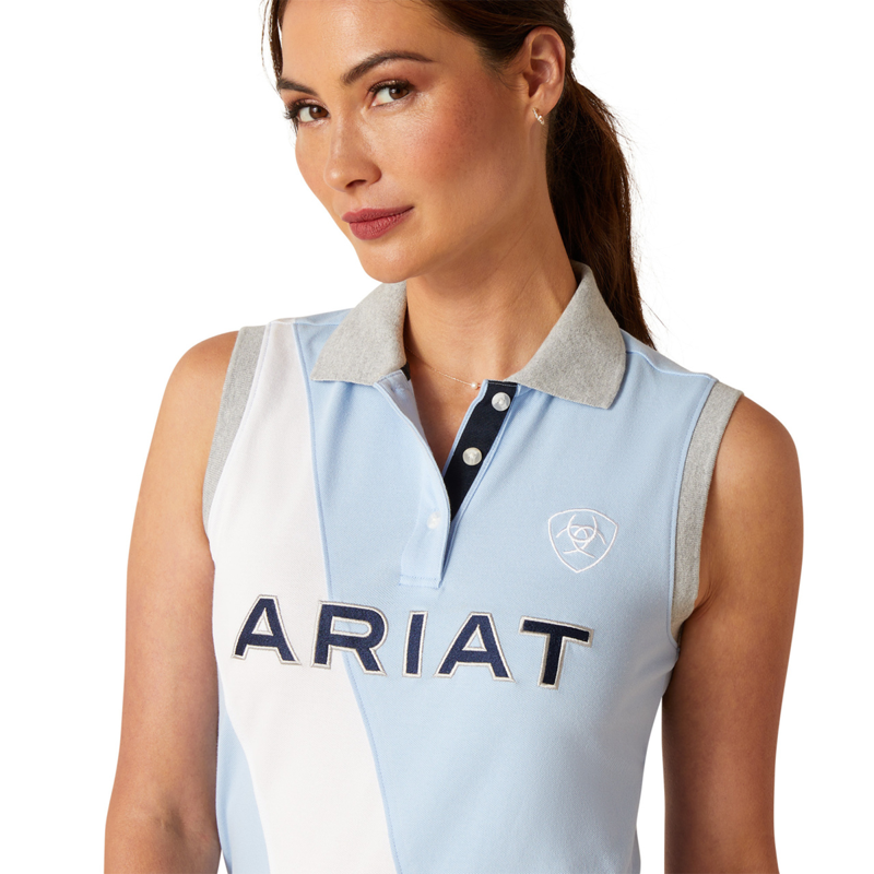 Ariat Women's Taryn Sleeveless Polo - Chambray Blue-2