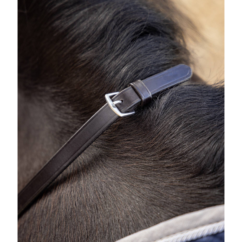 LeMieux Leather Laced Reins - Brown/Silver-2