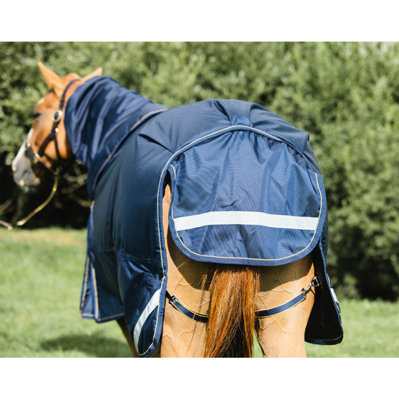 Mackey Wicklow 200g Mediumweight Turnout Rug - Navy/Gold-2