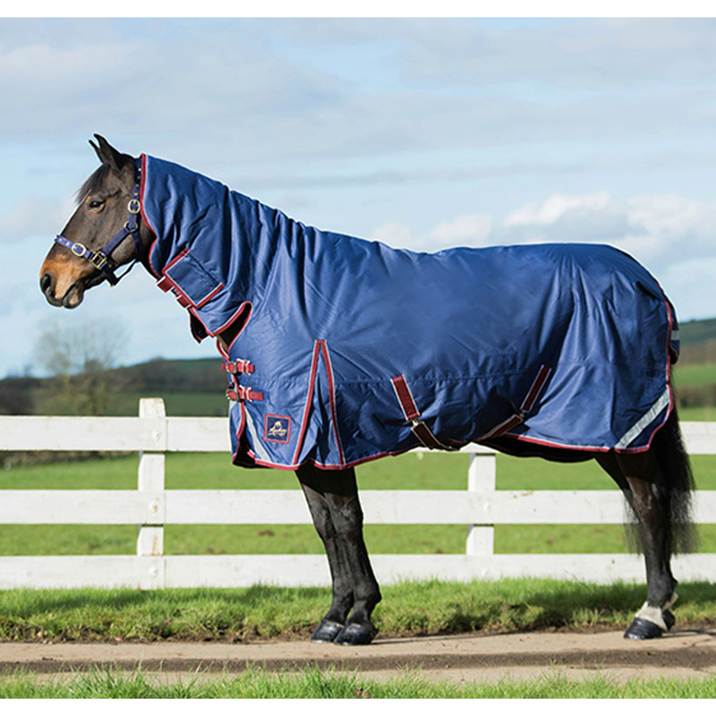 Mackey Keadeen Plus 300g Turnout Rug - Navy/Burgundy-1