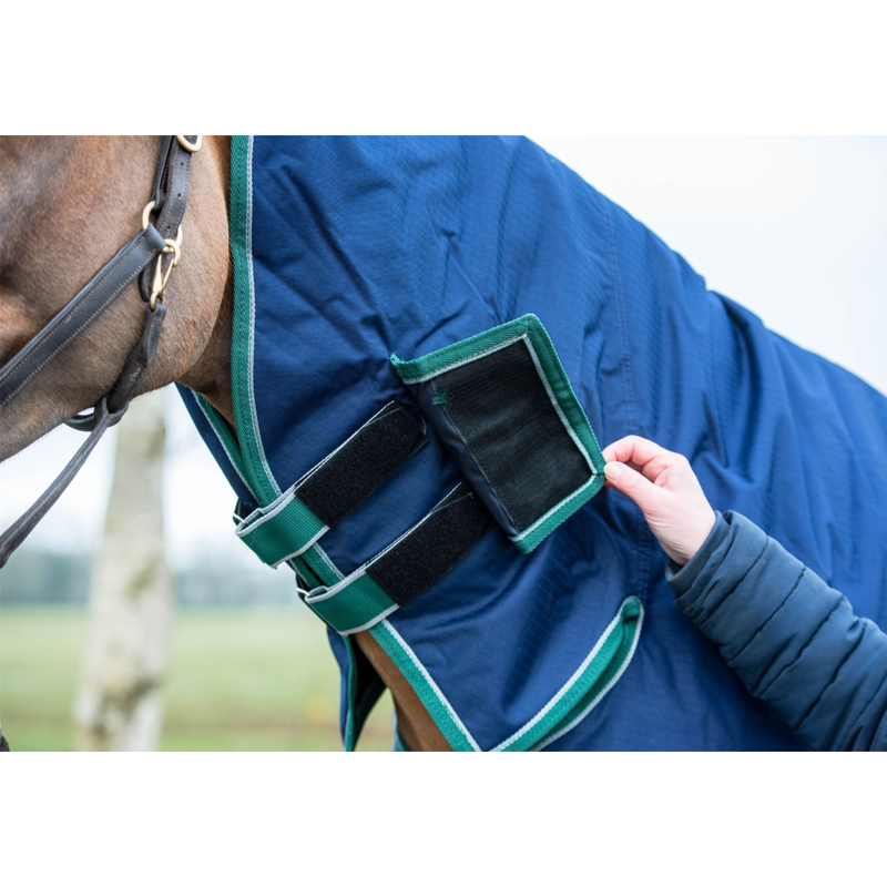 Mackey Keadeen Plus 100g Turnout Rug - Navy/Grey/Hunter-1