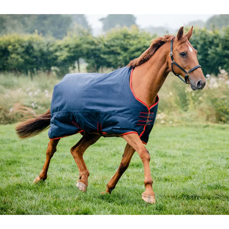 Equi-Sential Light Turnout Rug - Navy/Red