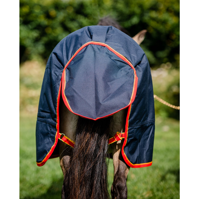 Equi-Sential Light Turnout Rug - Navy/Red-4