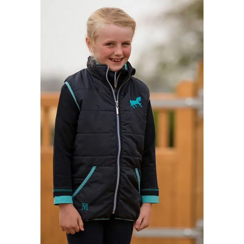 Mark Todd Kids Quilted Gilet - Navy/Aqua