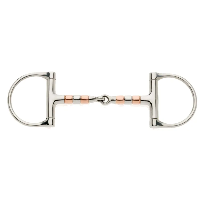 JHL Pro Steel Copper Roller D-Race Snaffle