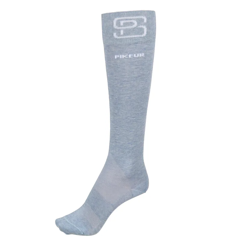 Pikeur Sports Mesh Long Riding Socks - Light Blue Melange