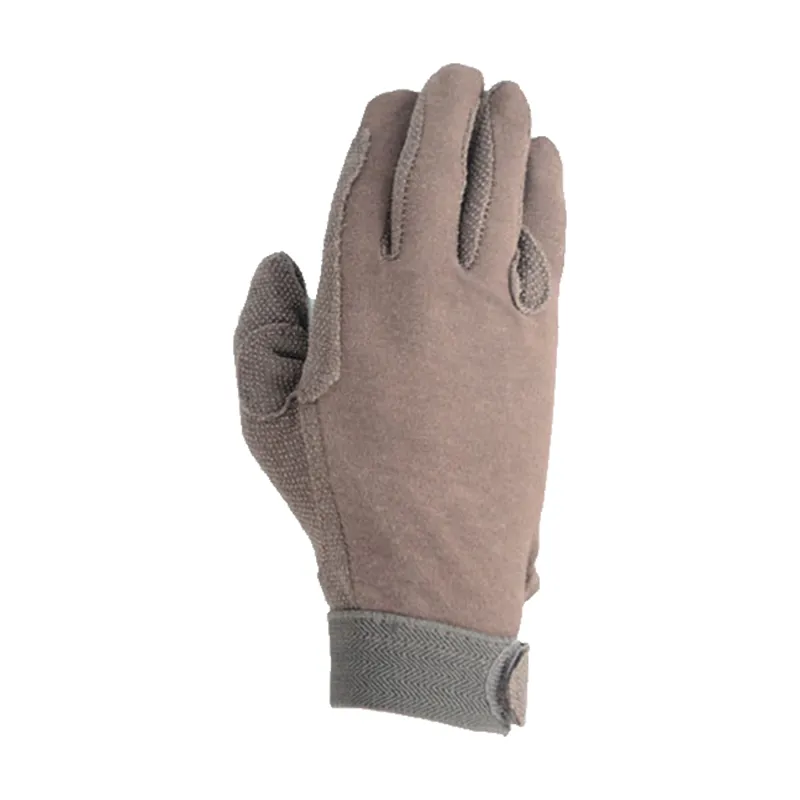 Hy Equestrian Cotton Pimple Palm Gloves - Brown