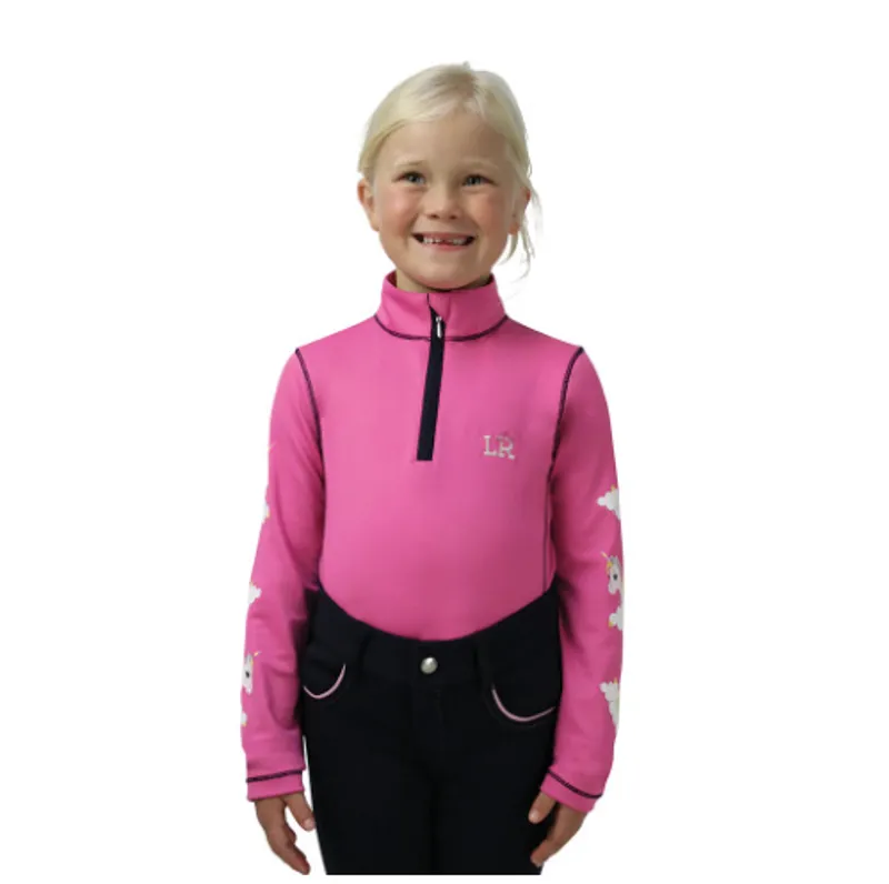 Little Rider Unicorn Base Layer in Pink/Navy