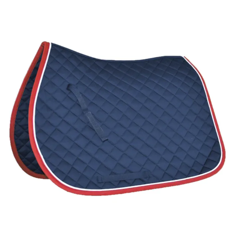 Mark Todd Piped Saddle Pad - Navy/Red/White