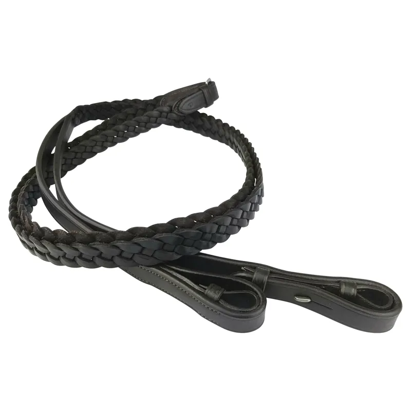 Ecorider Plaited Reins - Black