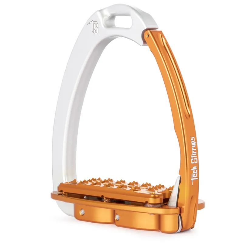 Tech Stirrups Venice Plus Evo - Silver/Orange