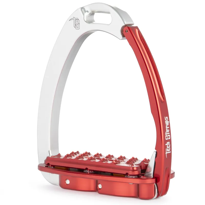 Tech Stirrups Venice Plus Evo - Silver/Red