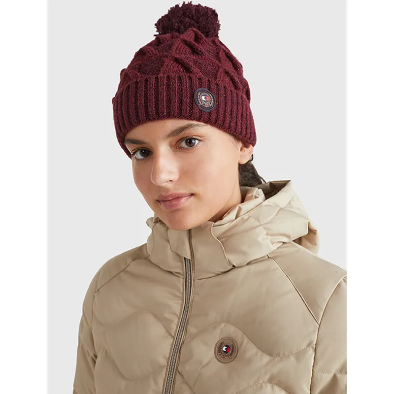 Tommy Hilfiger Pom Pom Beanie - Deep Burgundy-1