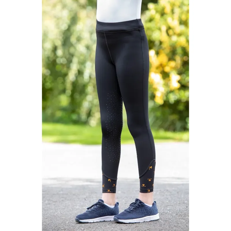 Aubrion Maids Porter Winter Riding Tights - Jet Black-1